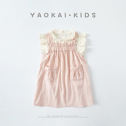 Pocket Overall Dress Set Summer Sleeveless Top and Skirt Two-Piece Outfit
