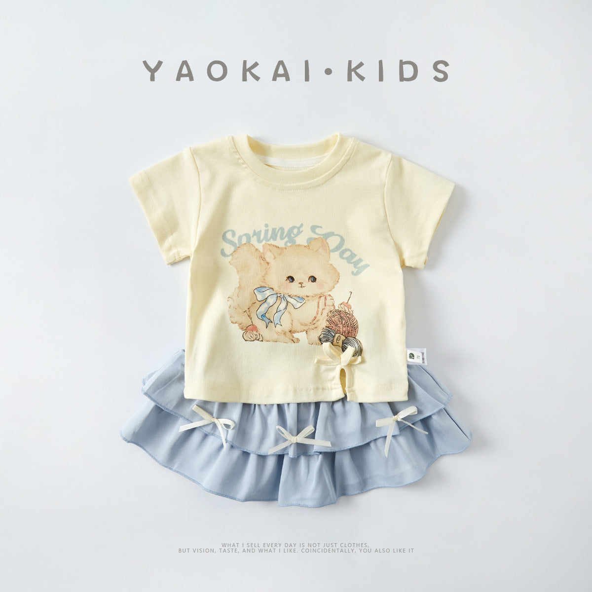 Short Sleeve Dress Set Stylish Two-Piece Outfit for Toddlers