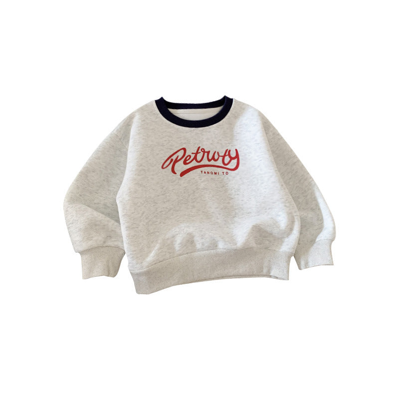 Letter printed hoodie for babies simple casual top