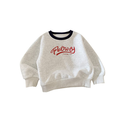 Letter printed hoodie for babies simple casual top