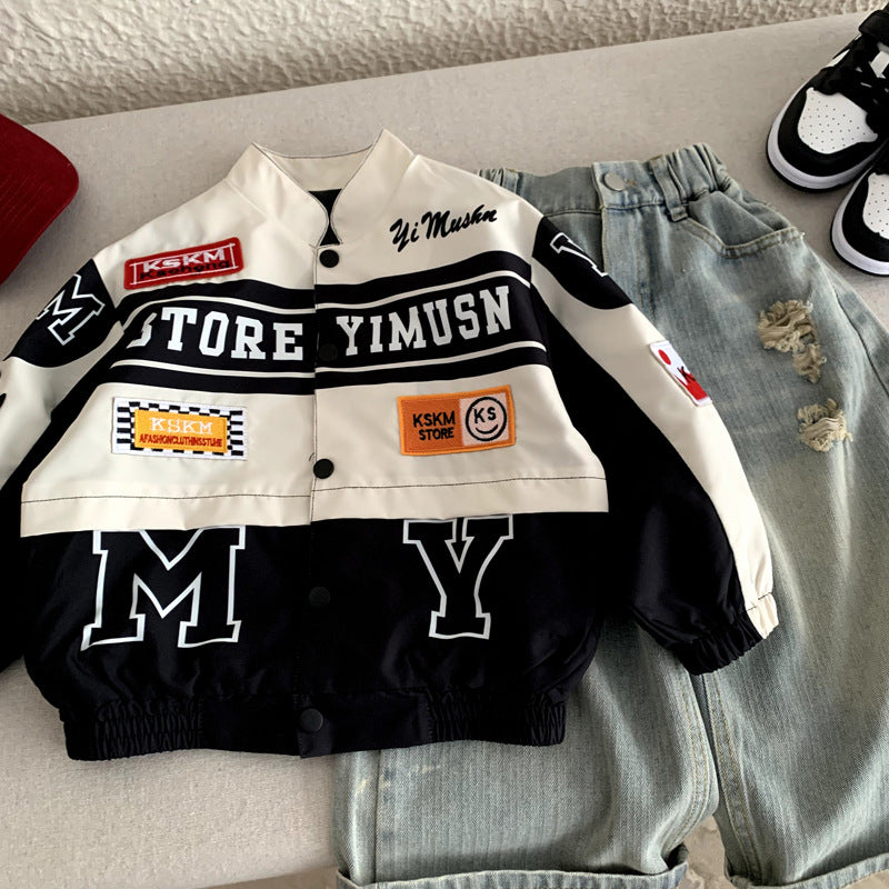 Boys' motorcycle jacket for spring