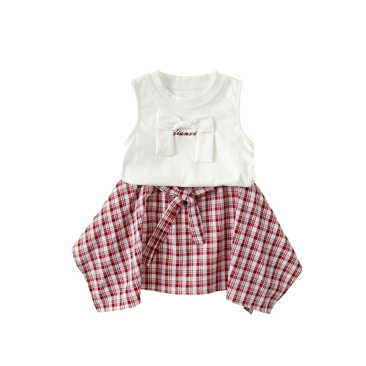 Checkered Dress with Tank Top, Lightweight Summer Outfit for Toddlers and Kids