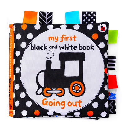 LakaRose Baby Black and White Label Cloth Book Newborn Infant Early Education Books Cloth Quiet Books