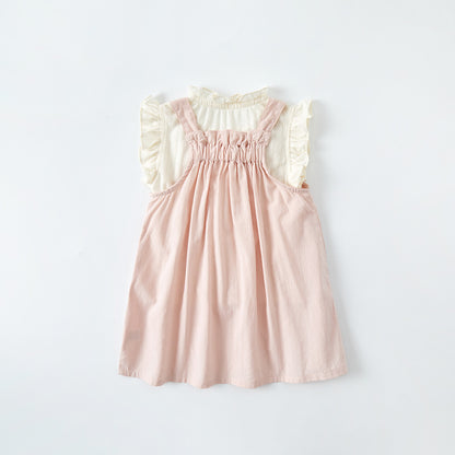 Pocket Overall Dress Set Summer Sleeveless Top and Skirt Two-Piece Outfit