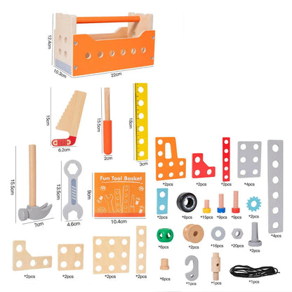 Children's multifunctional nut cart hand in hand to carry tool basket children's wrench toy