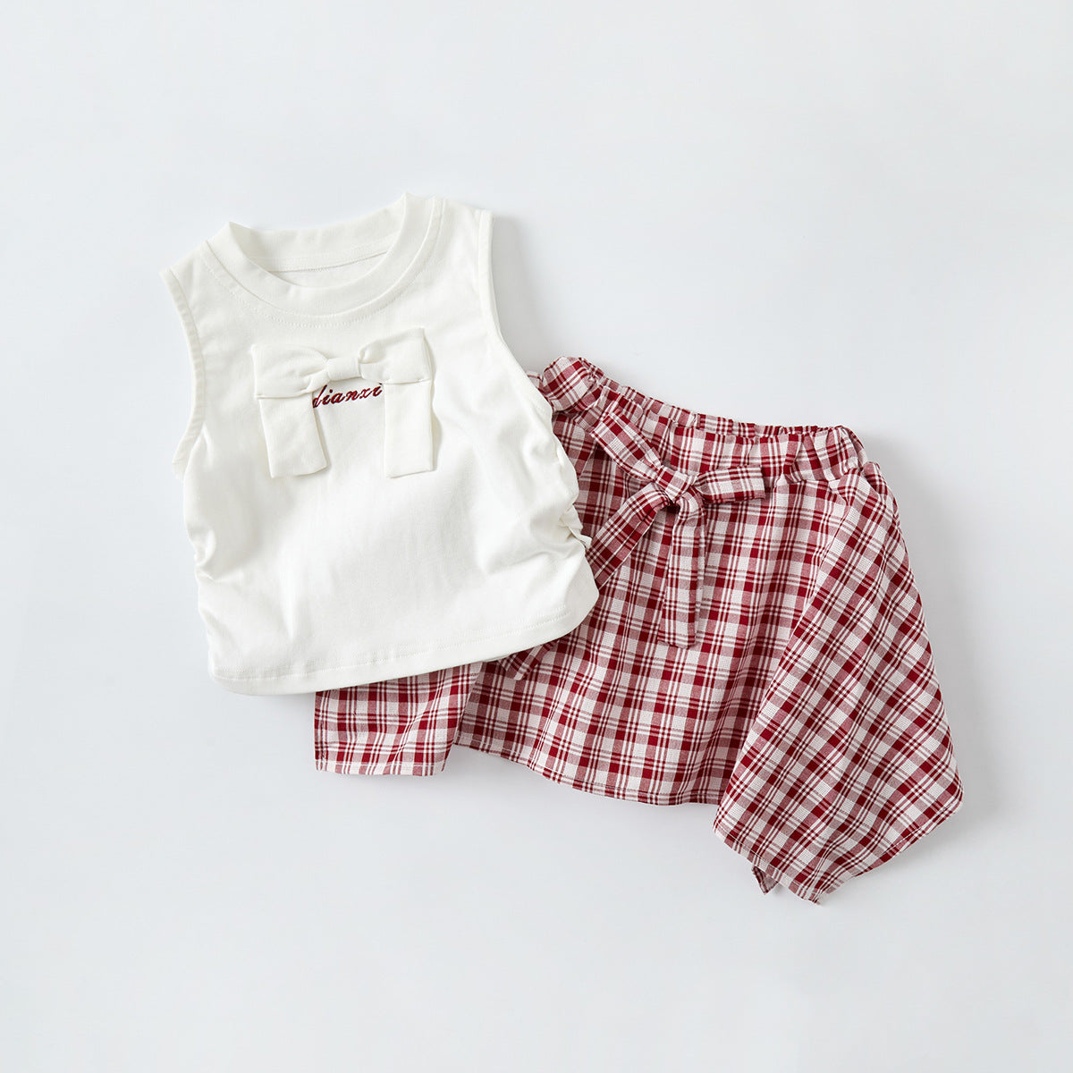 Checkered Dress with Tank Top, Lightweight Summer Outfit for Toddlers and Kids
