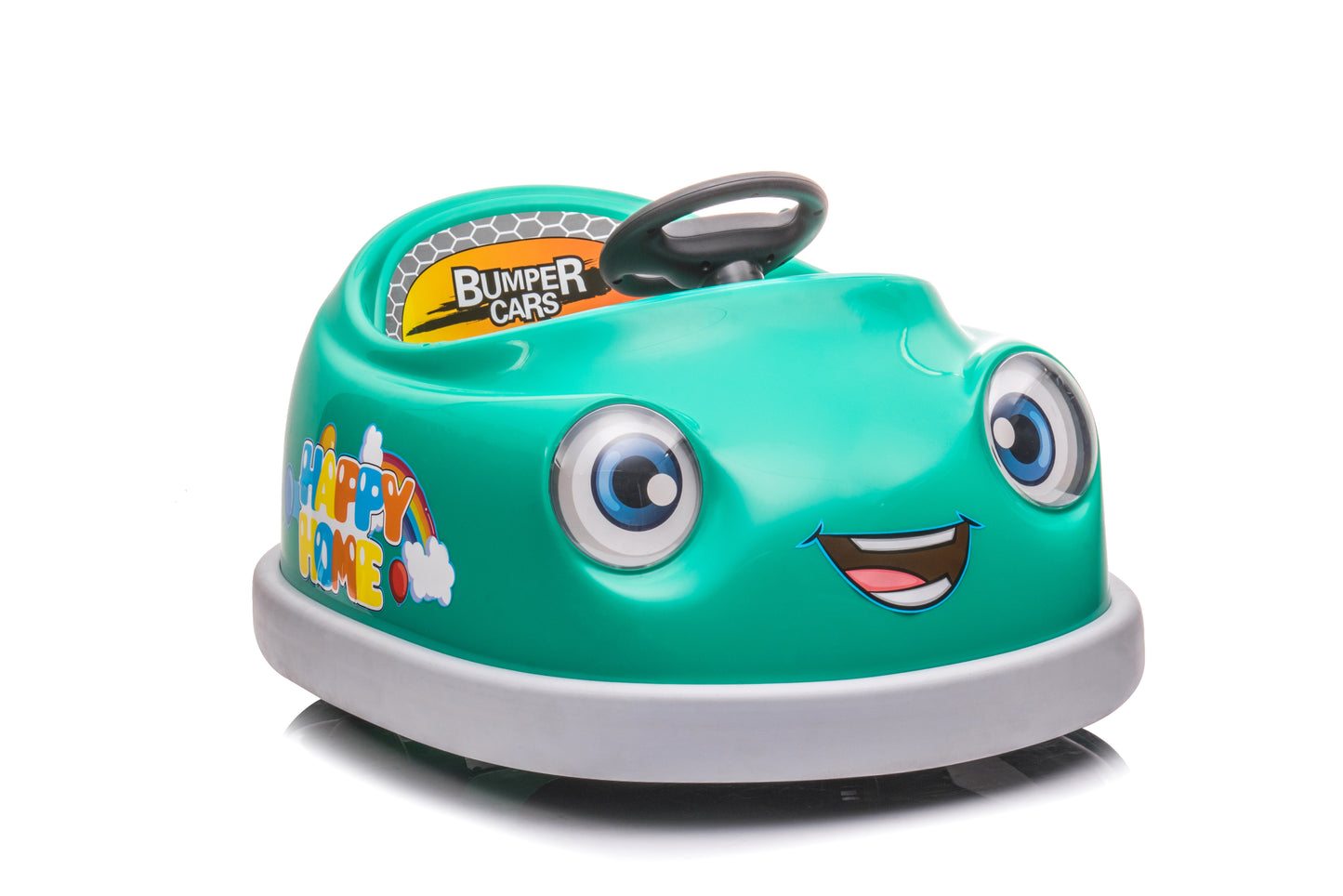 Bumper Car for Kids, 12v Dual Drive 1-6 Years Old Children's Electric Car with Pushrod Dinner Plate  Music Rocking Horse