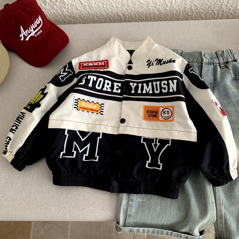 Boys' motorcycle jacket for spring
