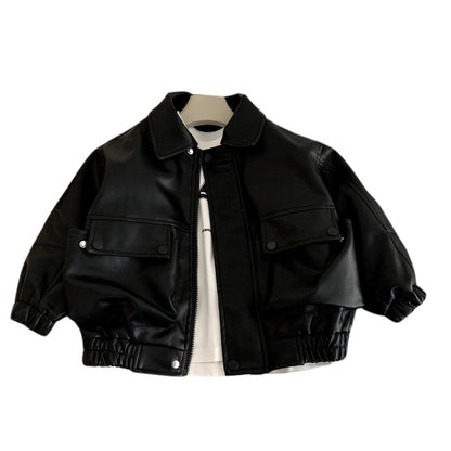 Children's leather jacket for boys