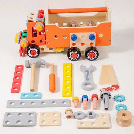 Children's multifunctional nut cart hand in hand to carry tool basket children's wrench toy