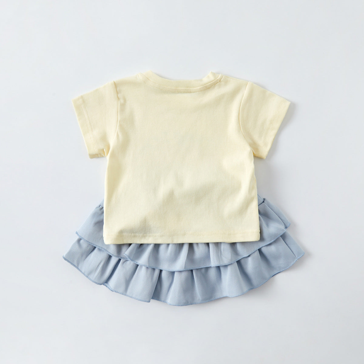 Short Sleeve Dress Set Stylish Two-Piece Outfit for Toddlers