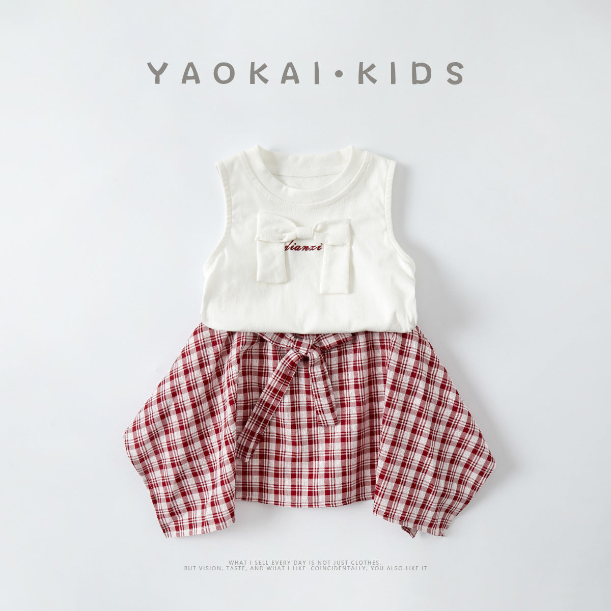 Checkered Dress with Tank Top, Lightweight Summer Outfit for Toddlers and Kids