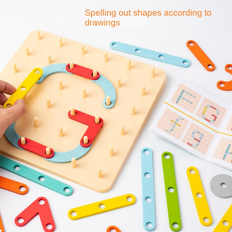 Creative and versatile puzzle board for children's early education and puzzle, Montessori wooden geometric shape teaching aids and toys