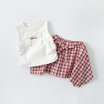 Checkered Dress with Tank Top, Lightweight Summer Outfit for Toddlers and Kids
