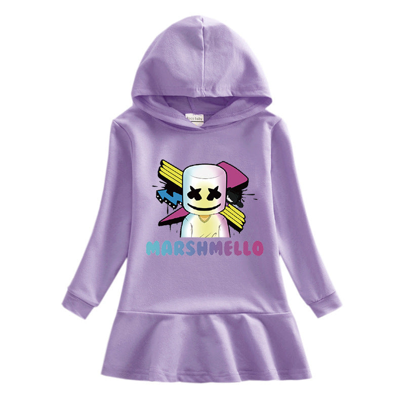 Girls' hooded sweatshirt dress