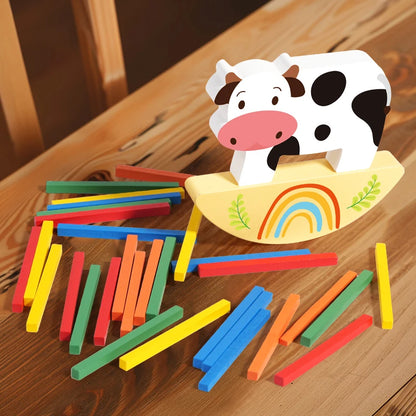 Children's wooden animal stacking high puzzle toys for early childhood education cognitive stacking high puzzle toys for babies