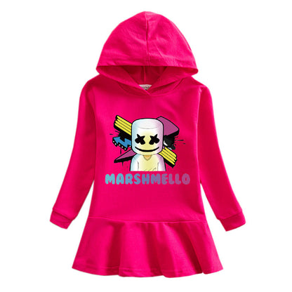 Girls' hooded sweatshirt dress