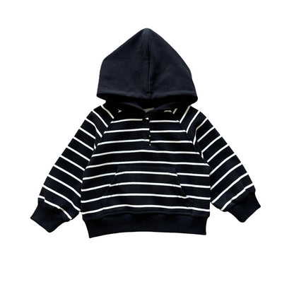 Striped hooded sweatshirt pullover