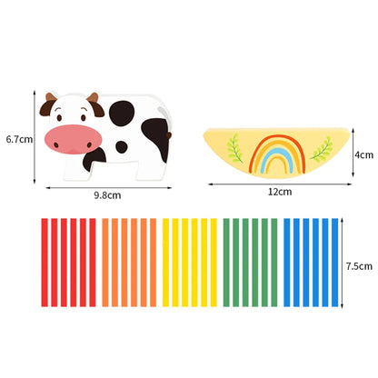 Children's wooden animal stacking high puzzle toys for early childhood education cognitive stacking high puzzle toys for babies