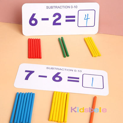 Montessori Toys For Children Mathematics Kids Early Educational Toys Counting Wooden Sticker Kids Number Cognition Birthday Gift